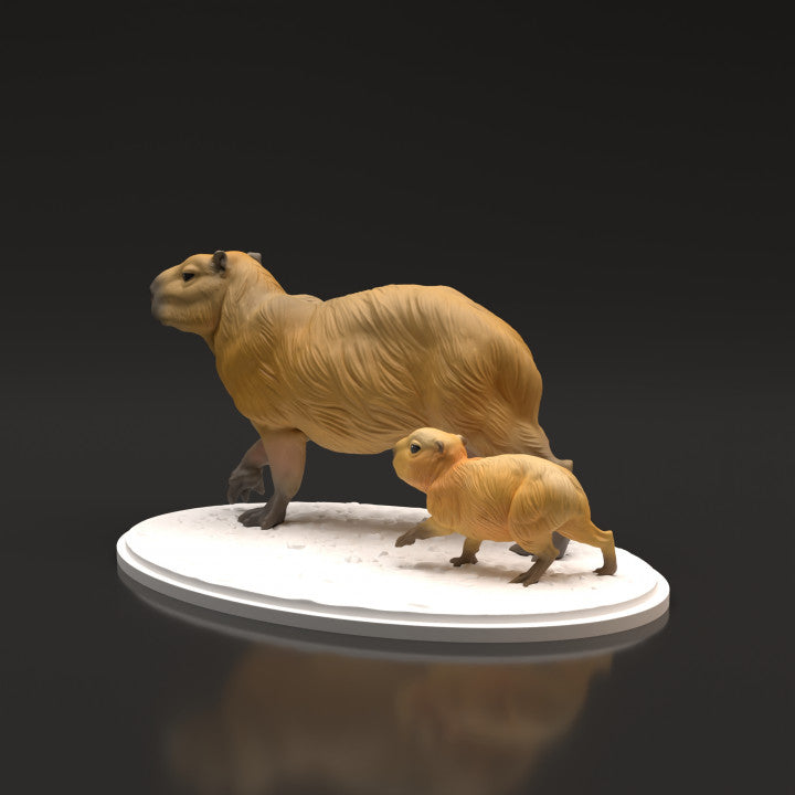 Photo de produit figurine animale Animal Den Miniatures 1 : figurine d’animal sauvage : capybaras (22_06_05)