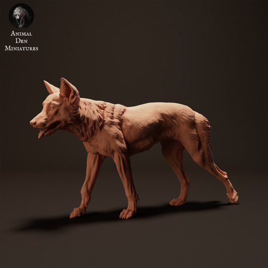 Photo produit figurine animale Animal Den Miniatures 0 : figurine d’animal sauvage : dingo - en marche (23_04_07)