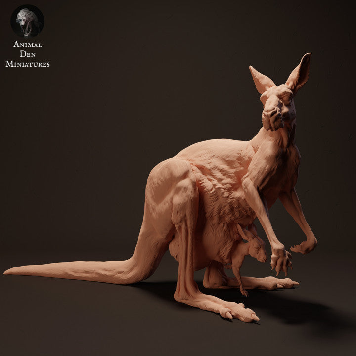 Photo de produit figurine animale Animal Den Miniatures 0 : animal sauvage : femelle kangourou roux géant debout (23_04_06)