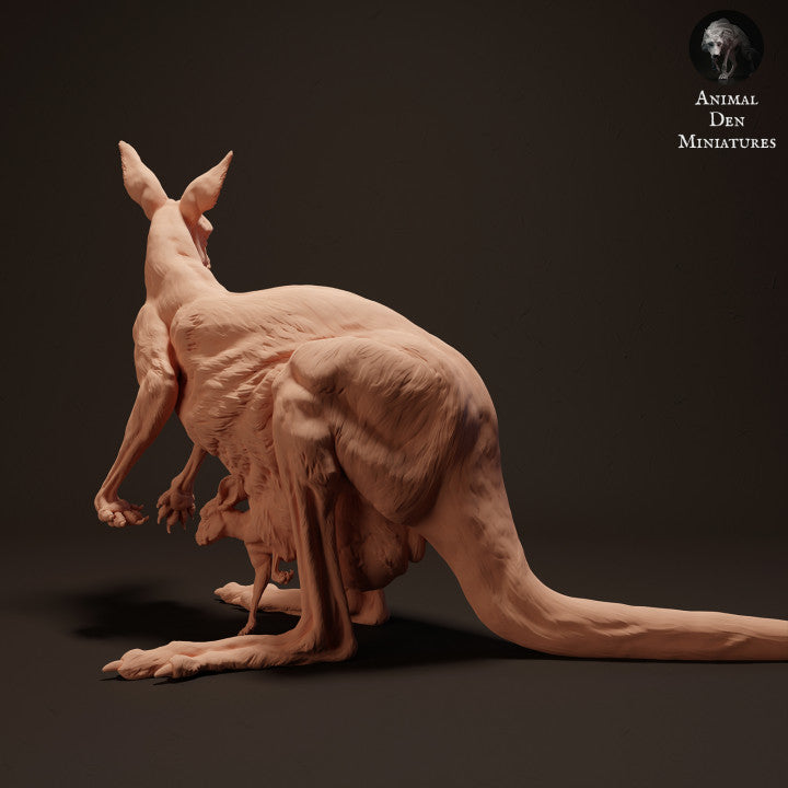 Photo du produit figurine animale Animal Den Miniatures 1 : Figurine d’animal sauvage : femelle kangourou roux - debout (23_04_06)
