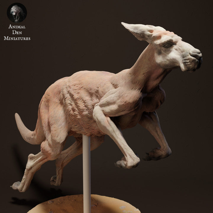 Photo produit figurine animale Animal Den Miniatures 2 : figurine d’animal sauvage : kangourou roux géant Jack - bondissant (23_04_04)
