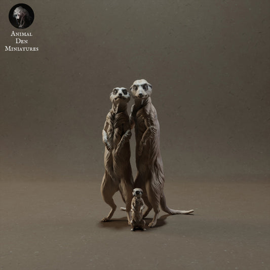Photo produit figurine animale Animal Den Miniatures 0 : figurines d’animaux sauvages : famille de suricates (23_03_08)