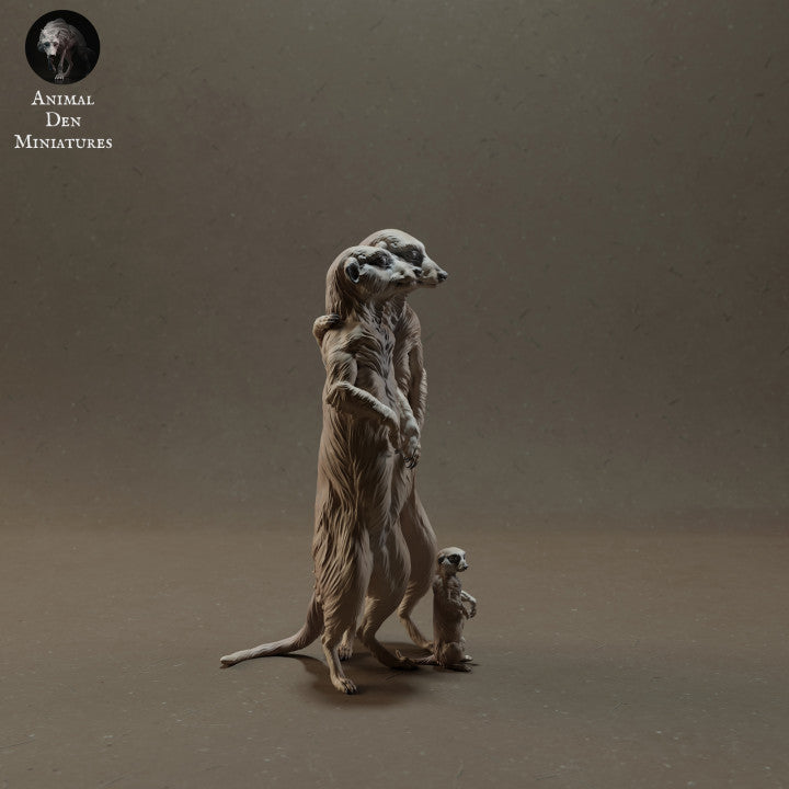 Photo produit figurine animale Animal Den Miniatures 1 : animaux sauvages, figurines animales : famille de suricates (23_03_08)