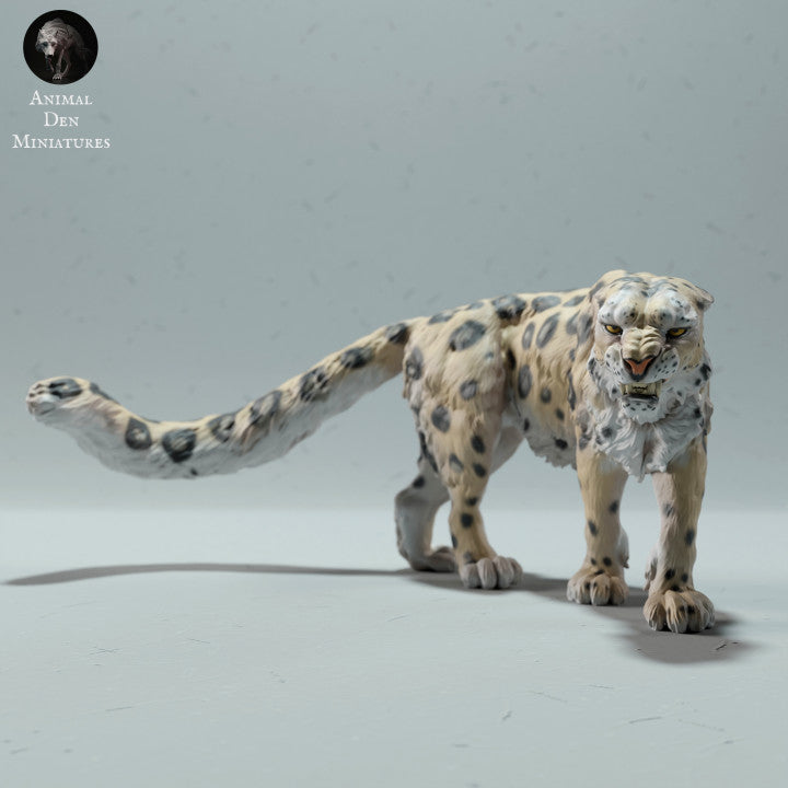 Photo produit figurine animale Animal Den Miniatures 0 : figurine d’animal sauvage : léopard des neiges - en colère (22_12_12)