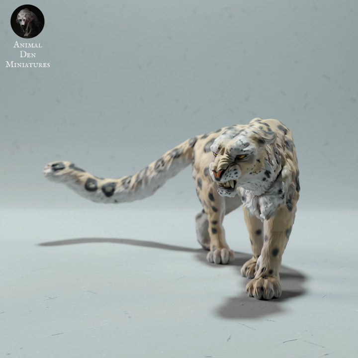 Photo de produit figurine animale Animal Den Miniatures 3 : figurine d’animal sauvage : léopard des neiges - en colère (22_12_12)