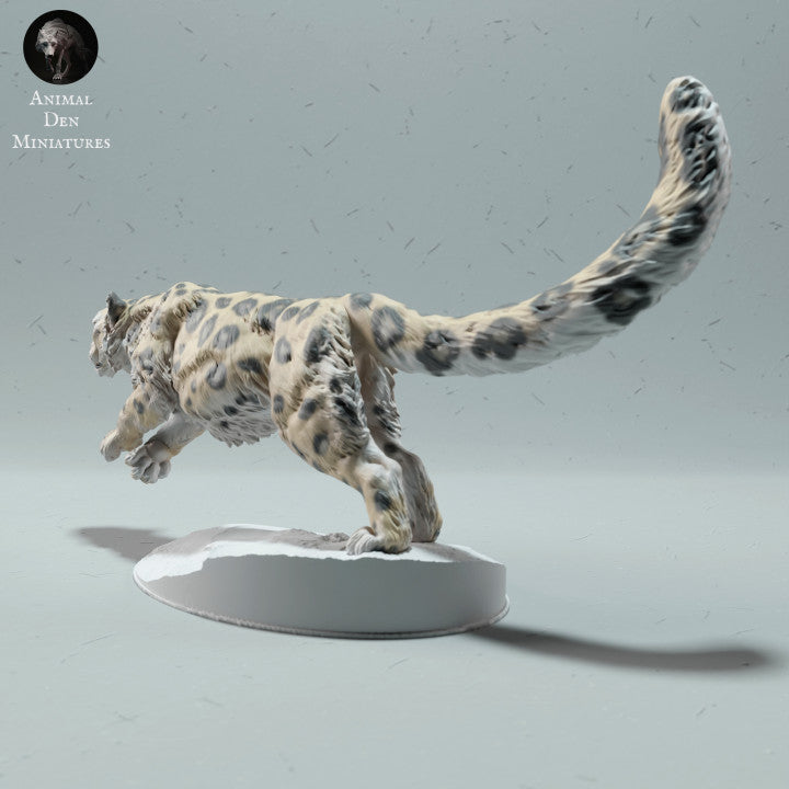 Photo produit figurine animale Animal Den Miniatures 3 : figurine animal sauvage : léopard des neiges - en marche (22_12_11)
