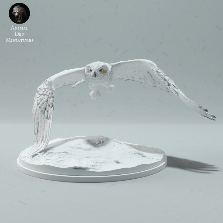 Photo de produit figurine animale Animal Den Miniatures 0 : figurine d’animal de la forêt : harfang des neiges (23_01_07)