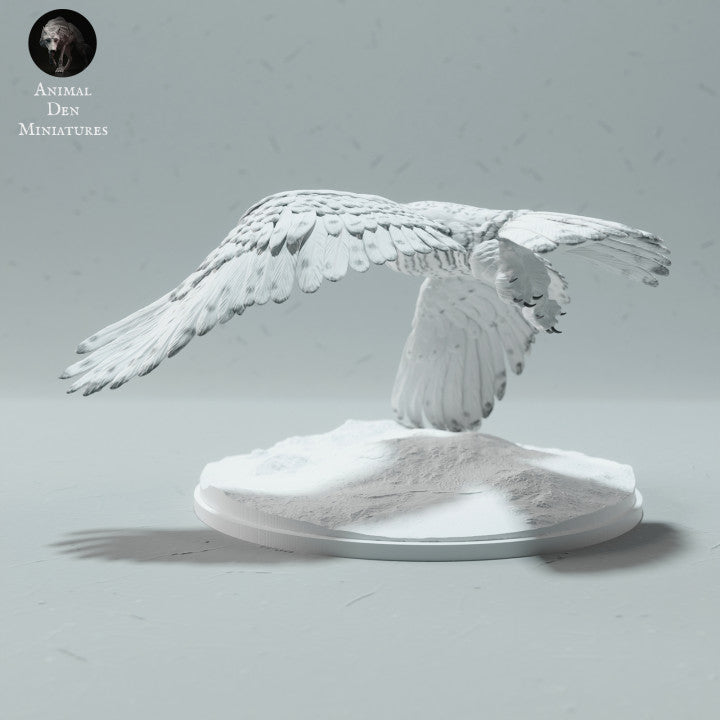Photo de produit figurine animale Animal Den Miniatures 2 : figurine animale de la forêt : harfang des neiges (23_01_07)