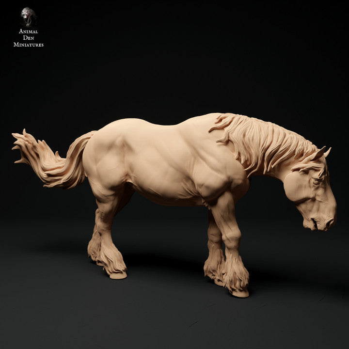 Photo du produit Figurine d'animal Diorama, modélisme : 0 : Figurine d'animal de ferme : cheval en train de manger - Suffolk Punch