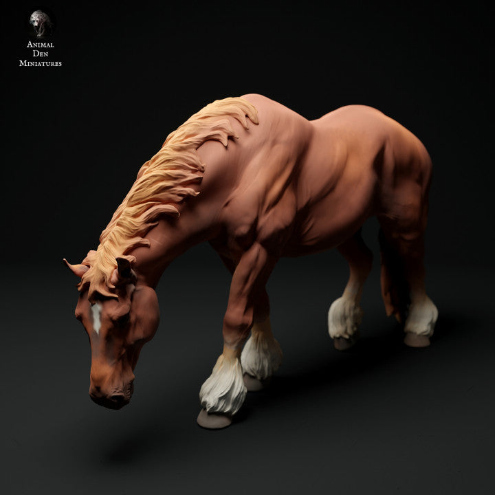 Photo du produit Figurine d'animal Diorama, Modélisme : 0 : Figurine d'animal de ferme : cheval paissant, jument - Suffolk Punch