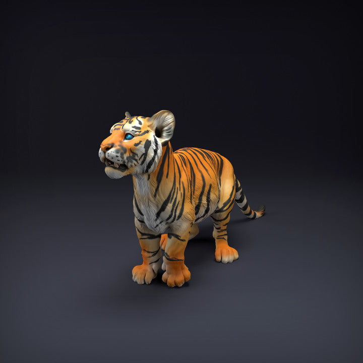 Photo du produit, figurine animale Animal Den Miniatures 0 : figurine d’animal sauvage : petit tigre du Bengale (22_08_10)