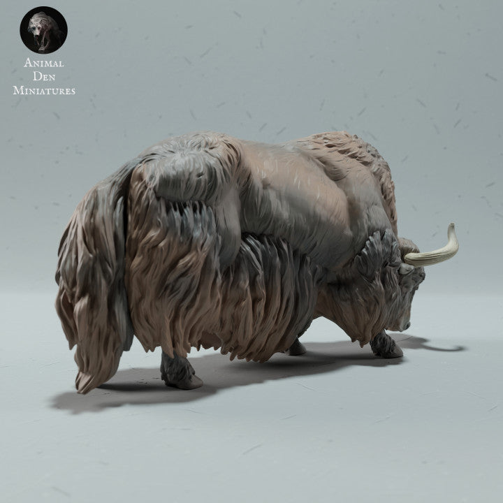 Photo de produit figurine animale Animal Den Miniatures 2 : figurine d’animal sauvage : yak sauvage de l’Himalaya - en train de paître (23_01_10)