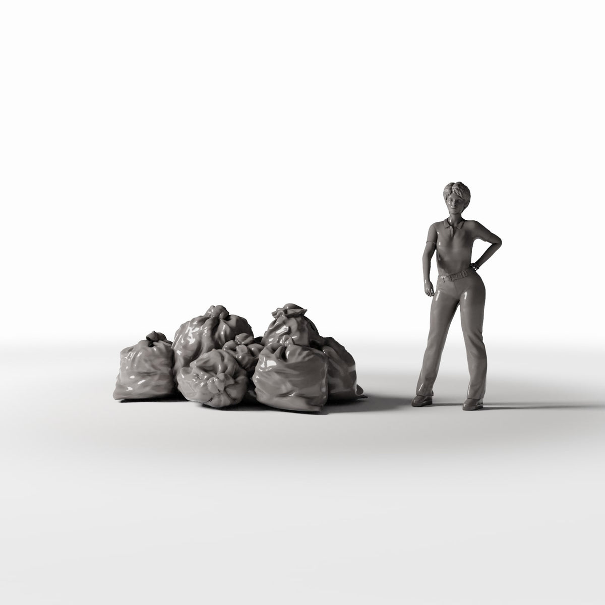 Photo produit pour diorama et modélisme 1 : Diorama urbain : pile de sacs-poubelle remplis (Ref. 760D)