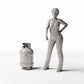 Photo produit pour diorama et modélisme 1 : Atelier de diorama : Bouteille de gaz avec protège-vanne (Ref. 767D)