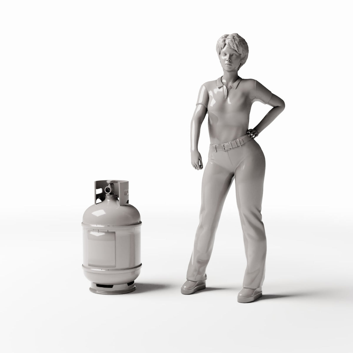 Photo produit pour diorama et modélisme 1 : Atelier de diorama : Bouteille de gaz avec protège-vanne (Ref. 767D)