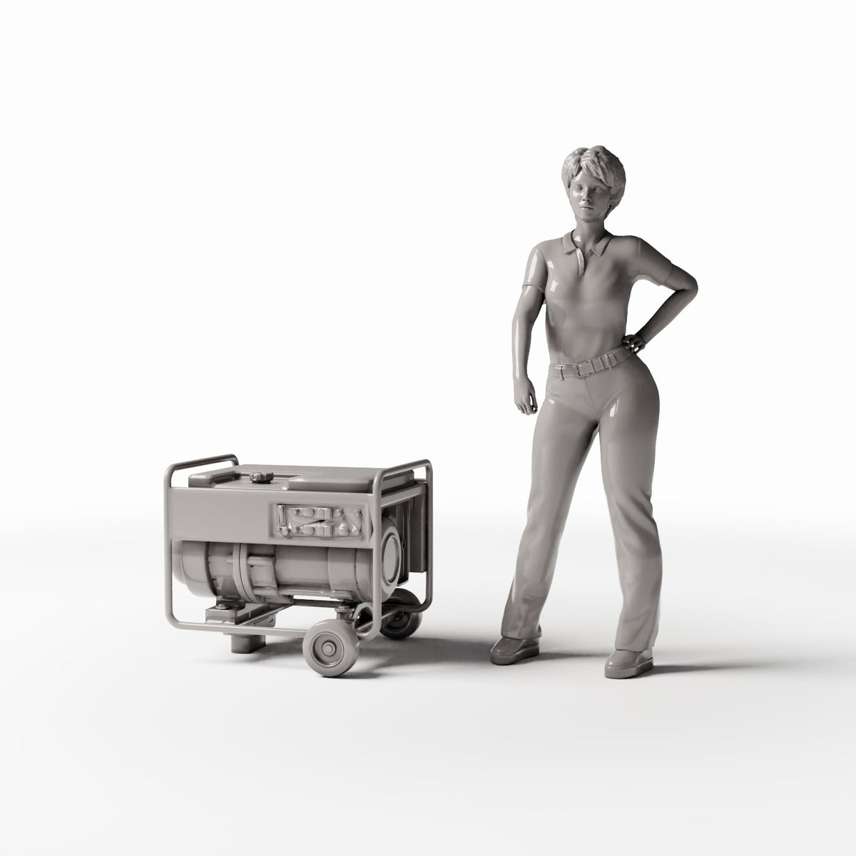 Diorama Modellbau Produktfoto 1: Diorama Werkstatt: Mobiler Benzin-Stromgenerator (Ref. 773D)