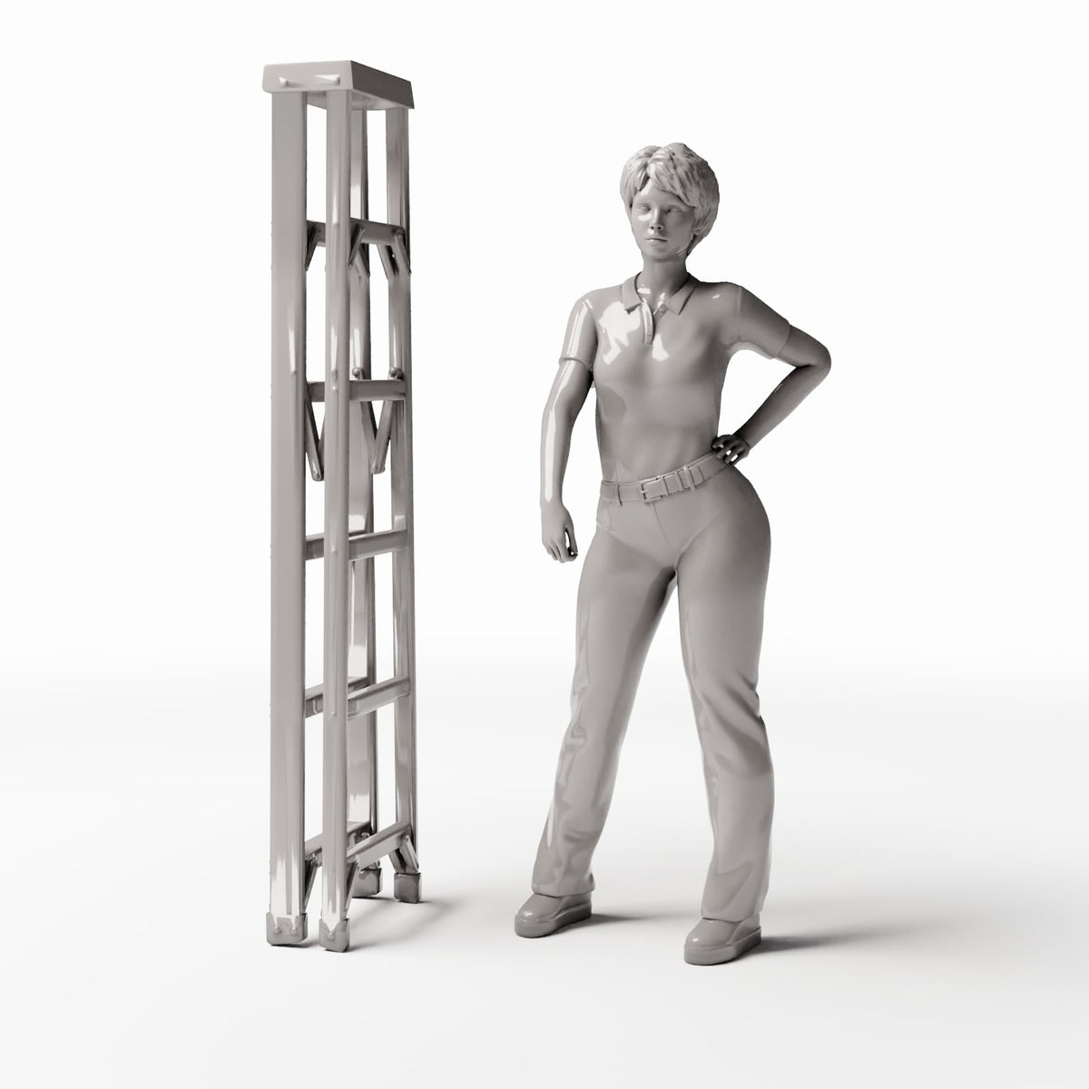 Photo produit pour diorama et modélisme 1 : Atelier de diorama : escabeau replié (Ref. 777D)