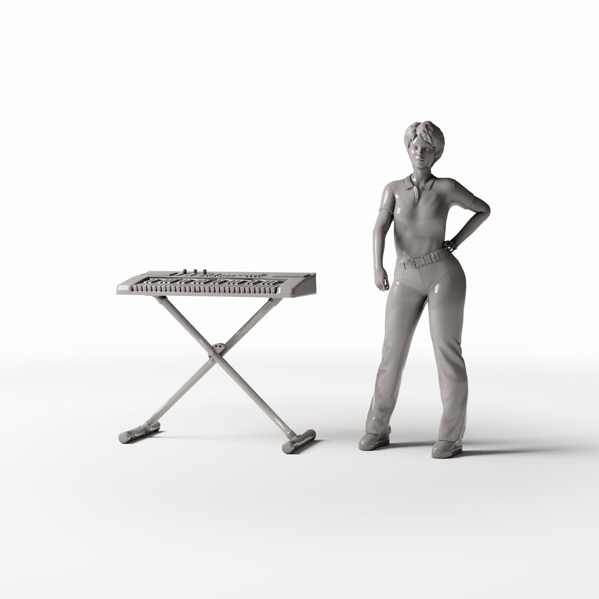Photo produit pour diorama et modélisme 1 : Diorama Salle de musique : clavier électronique avec support en X (Ref. 844D)