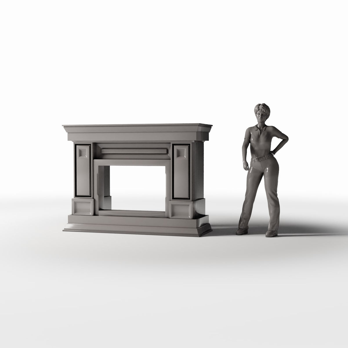 Photo produit pour diorama et modélisme 1 : Architecture de diorama : cheminée néoclassique étroite (Ref. 855D)