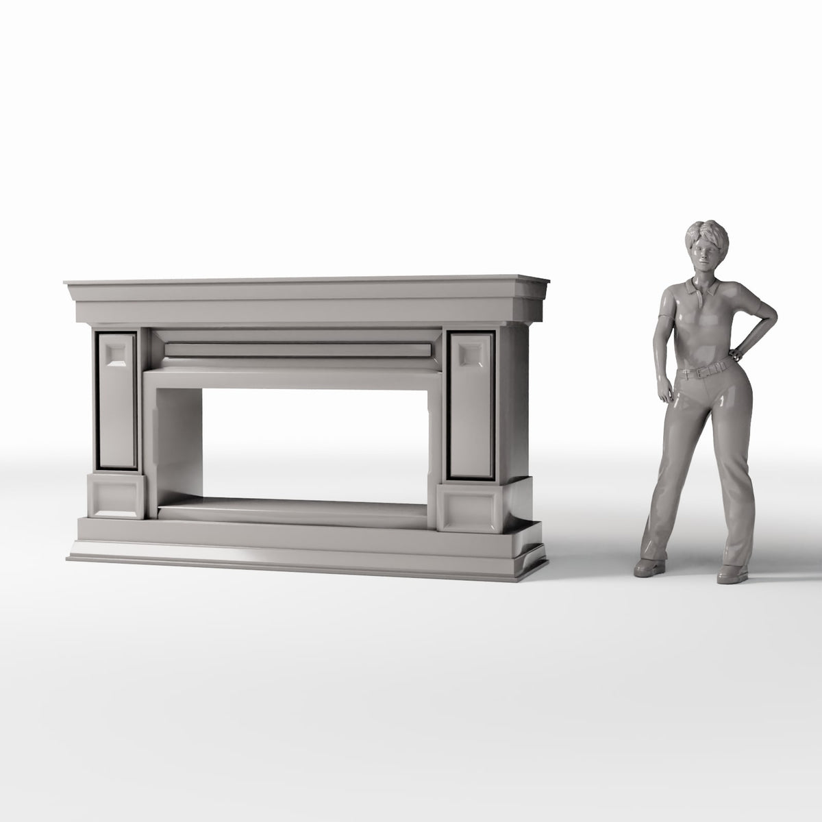 Photo produit pour diorama et modélisme 1 : Architecture de diorama : Habillage de cheminée néoclassique large (Ref. 856D)