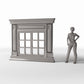 Photo produit pour diorama et modélisme 1 : Bâtiment de diorama : fenêtre néoclassique avec pilastres (Ref. 869D)