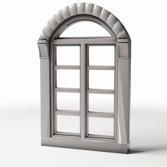 Photo produit pour diorama et modélisme 0 : Architecture de diorama : fenêtre néoclassique avec imposte en éventail (Ref. 874D)
