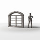 Diorama Modellbau Produktfoto 1: Diorama Architektur: Neoklassizistisches Doppelfenster groß (Ref. 875D)