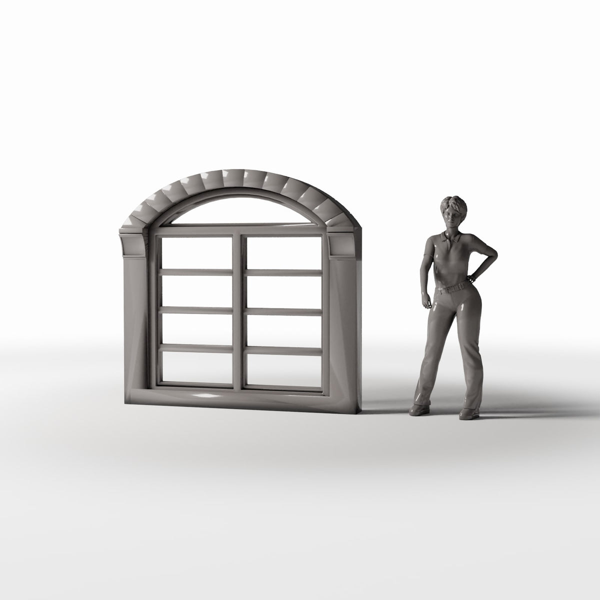 Diorama Modellbau Produktfoto 1: Diorama Architektur: Neoklassizistisches Doppelfenster groß (Ref. 875D)