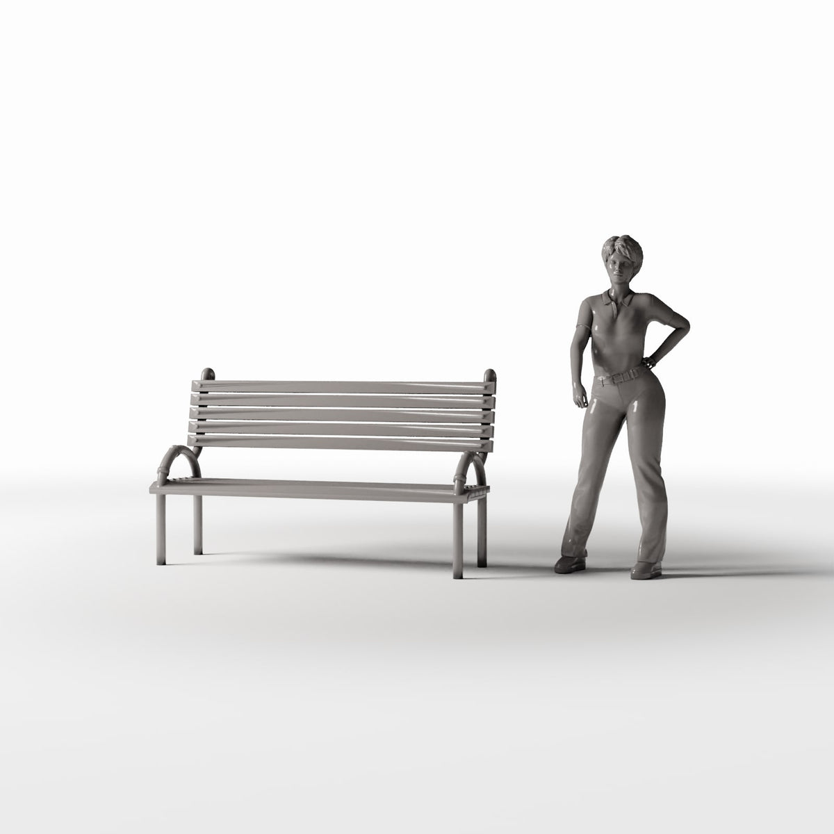 Photo produit pour diorama et modélisme 1 : Diorama de parc : banc public avec dossier (Ref. 888D)