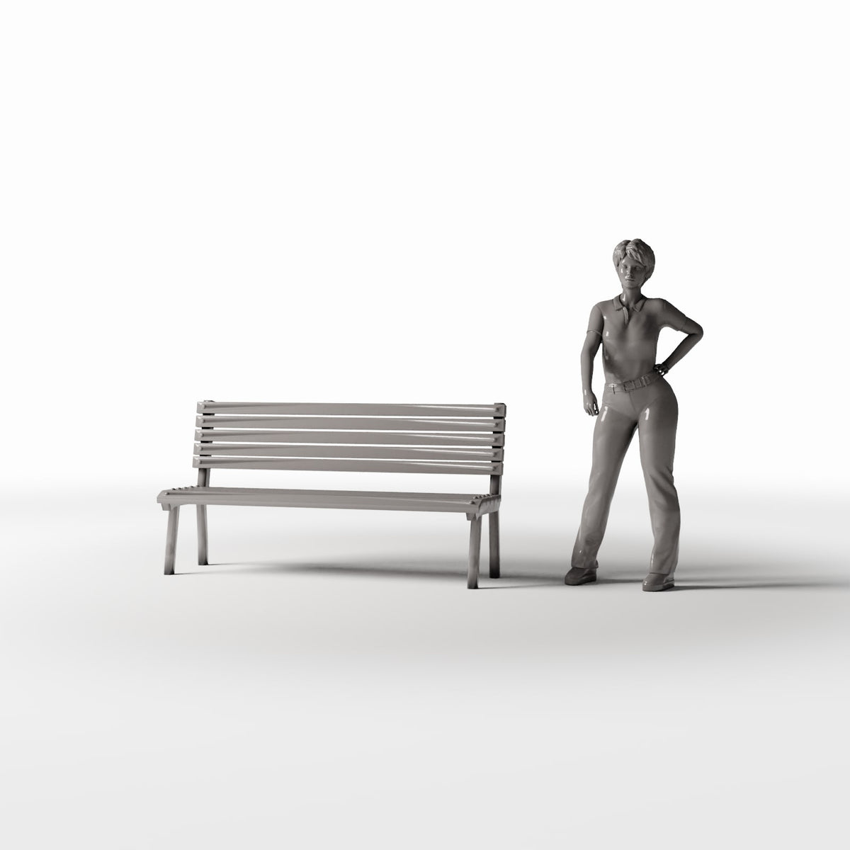 Photo produit pour diorama et modélisme 1 : Parc de diorama : banc public comme mobilier urbain (Ref. 889D)