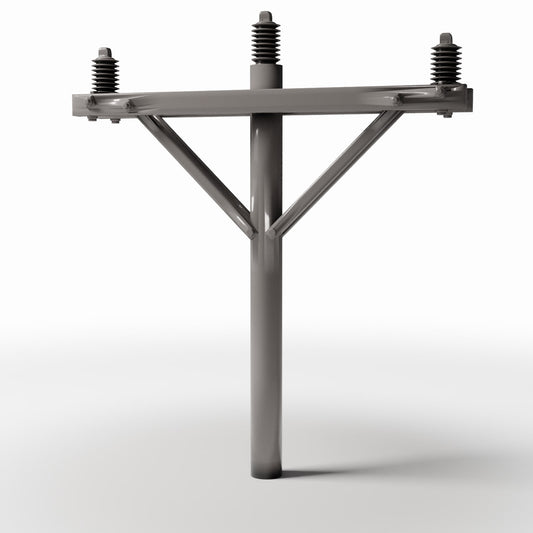 Photo produit pour diorama et modélisme 0 : Infrastructures de diorama : poteau électrique en béton avec 3 isolateurs (Ref. 908D)