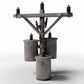 Photo produit pour diorama et modélisme 0 : Infrastructure de diorama : poteau électrique en béton avec trois transformateurs (Ref. 910D)