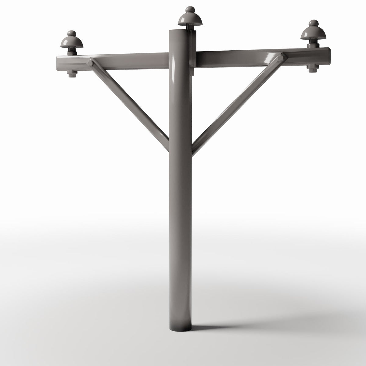 Photo produit pour diorama et modélisme 0 : Infrastructure de diorama : poteau électrique en béton avec 3 isolateurs (Ref. 921D)