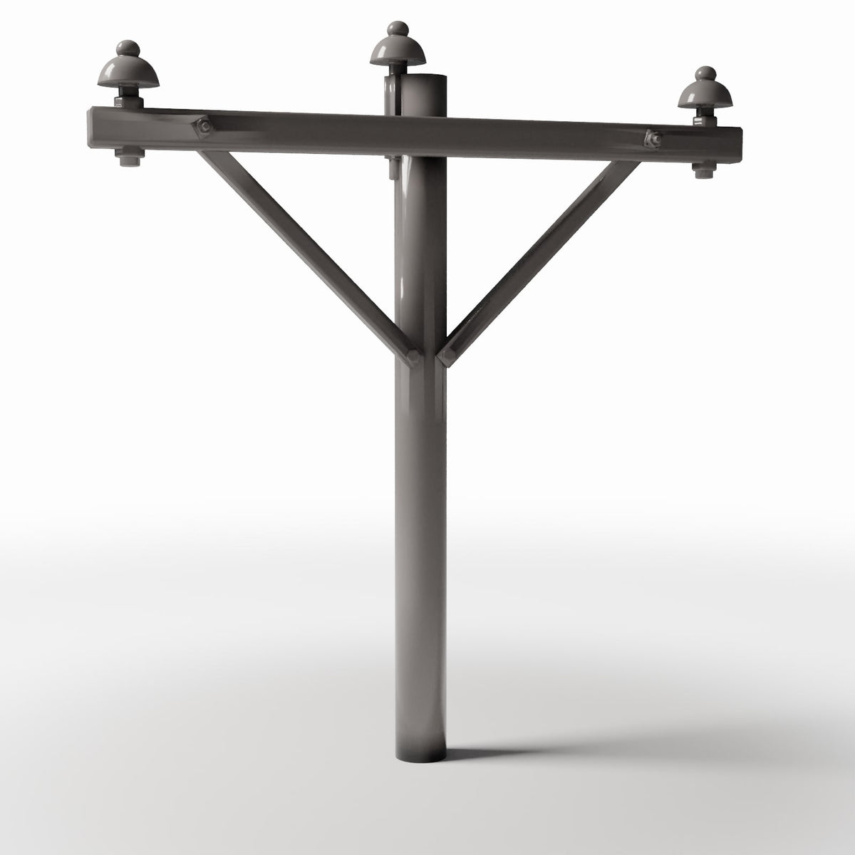 Photo produit pour diorama et modélisme 3 : Infrastructure de diorama : poteau électrique en béton avec 3 isolateurs (Ref. 921D)