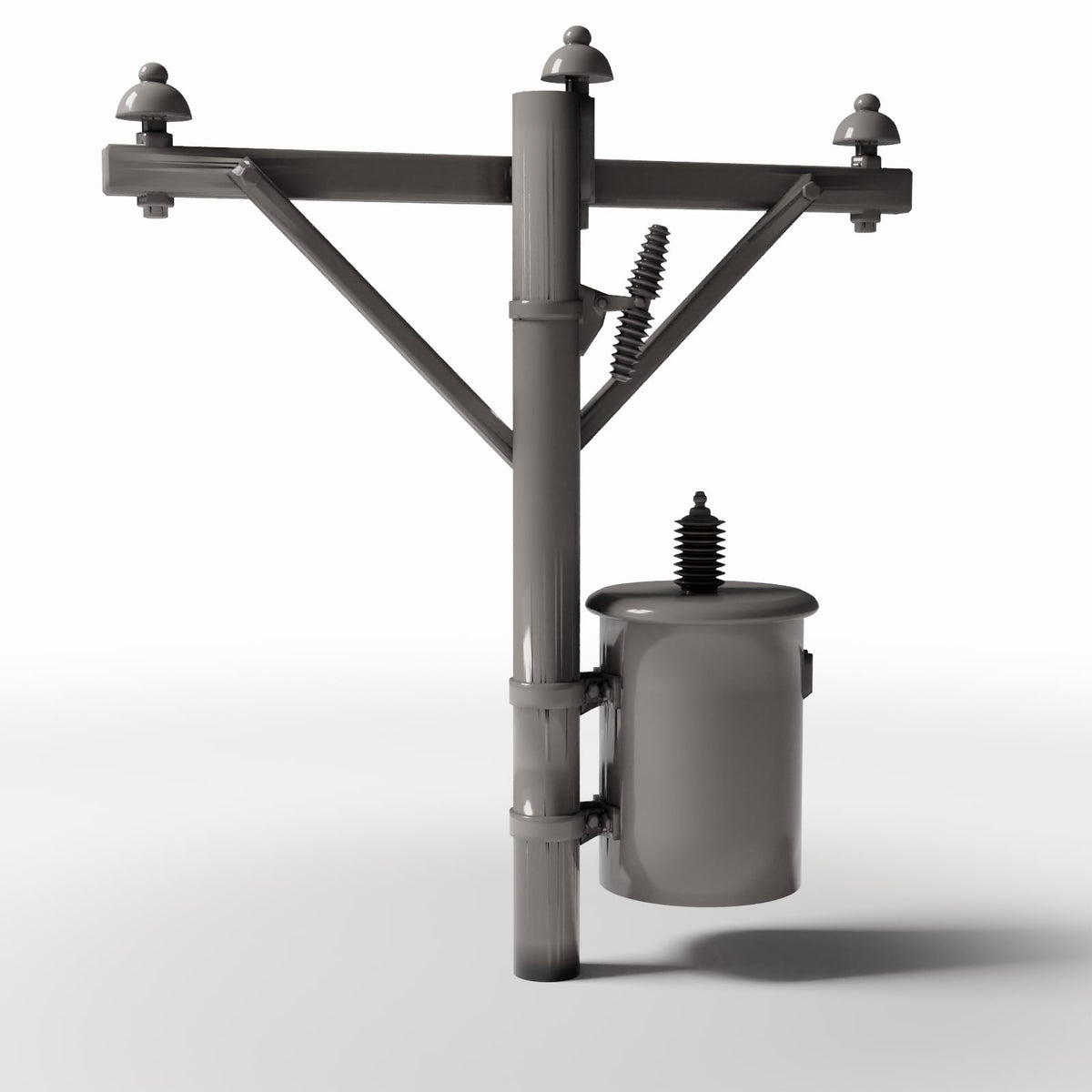 Photo produit pour diorama et modélisme 3 : Infrastructure de diorama : poteau électrique en béton avec transformateur (Ref. 922D)