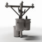 Photo produit pour diorama et modélisme 3 : Infrastructure pour diorama : Poteau électrique en béton avec trois transformateurs (Ref. 923D)
