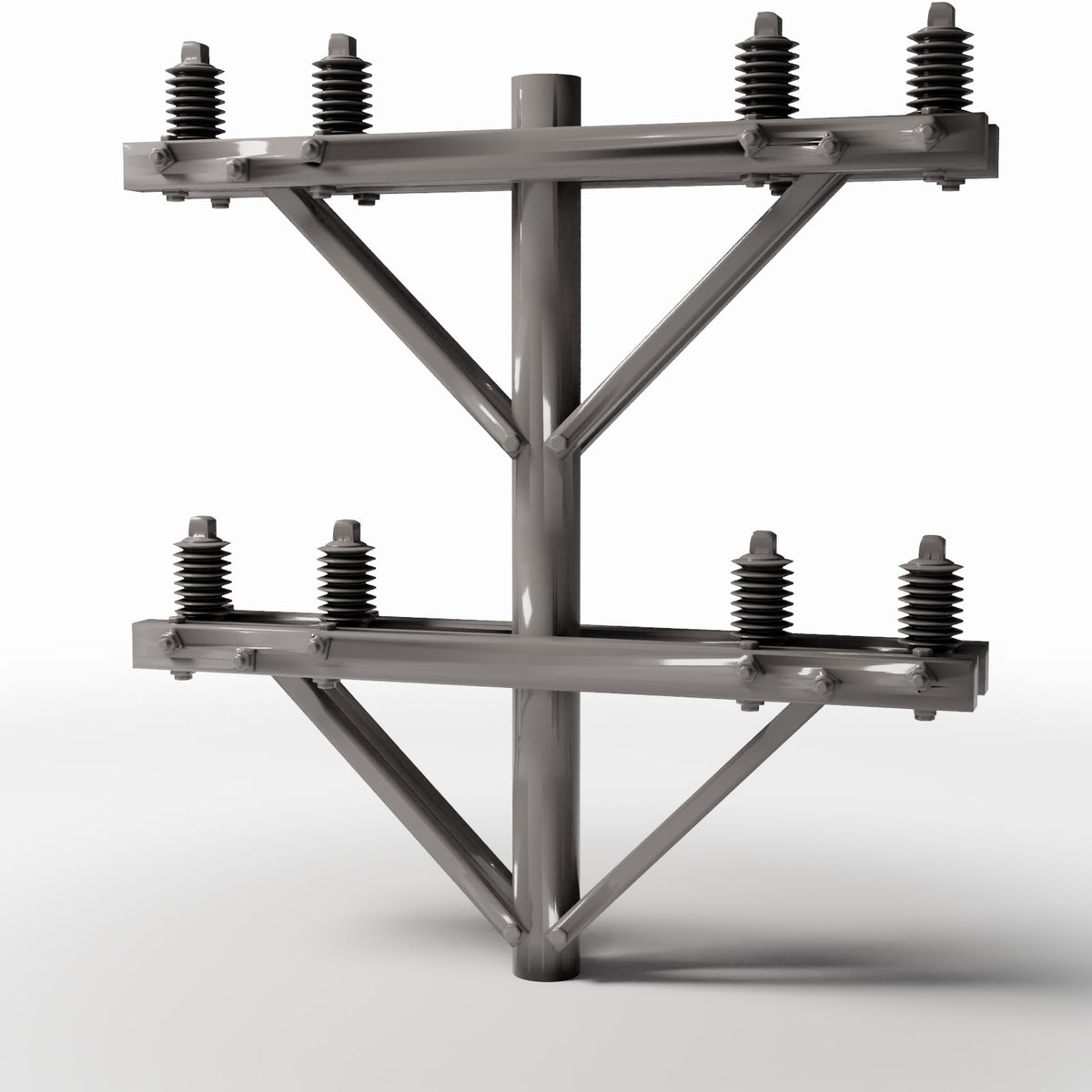 Photo produit pour diorama et modélisme 0 : Infrastructure de diorama : Poteau électrique en béton avec 8 isolateurs (Ref. 924D)