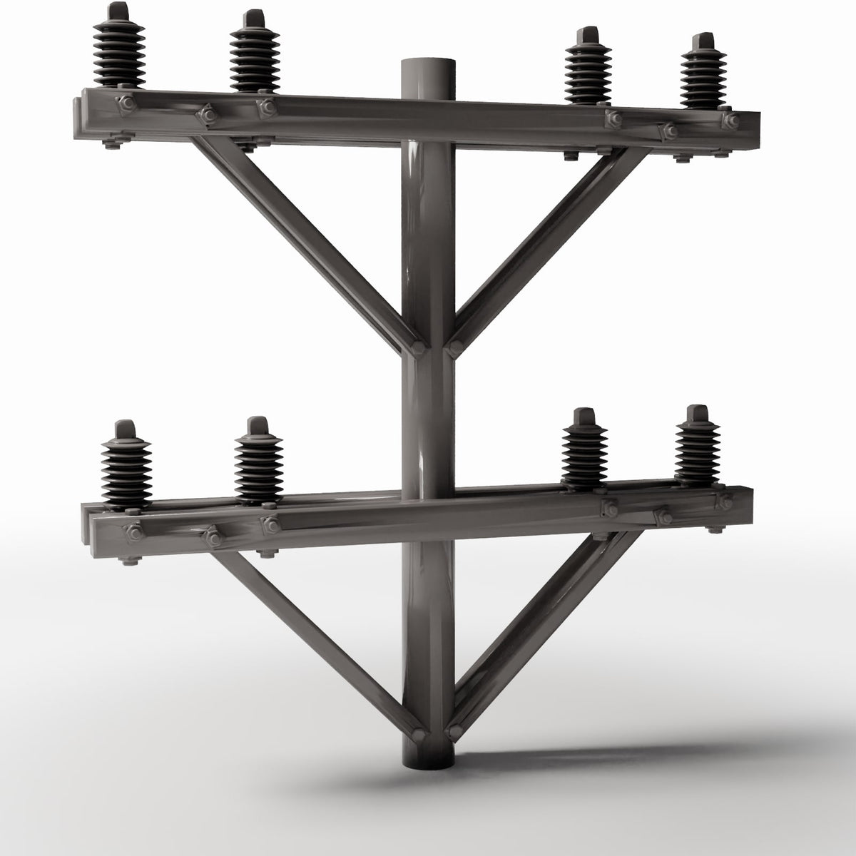 Photo produit pour diorama et modélisme 3 : Infrastructure de diorama : Poteau électrique en béton avec 8 isolateurs (Ref. 924D)