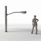 Photo produit pour diorama et modélisme 1 : Rue de diorama : lampadaire avec mât rond en béton (Ref. 925D)