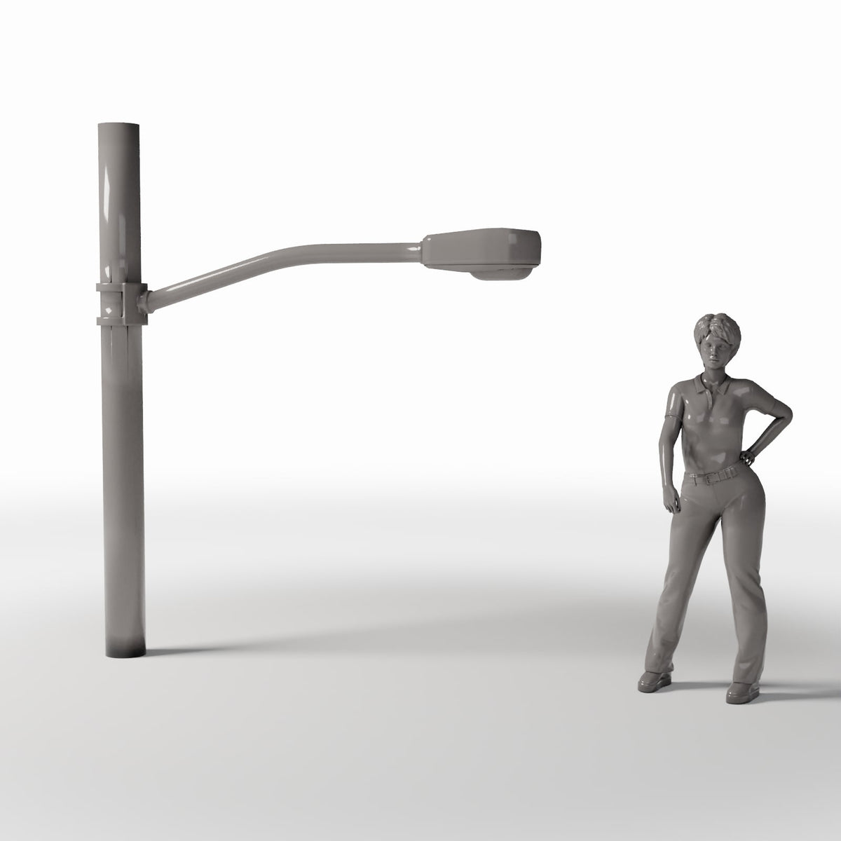 Photo produit pour diorama et modélisme 1 : Rue de diorama : lampadaire avec mât rond en béton (Ref. 925D)
