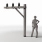 Photo produit pour diorama et modélisme 1 : Infrastructure de diorama : poteau électrique avec 3 isolateurs (Ref. 933D)