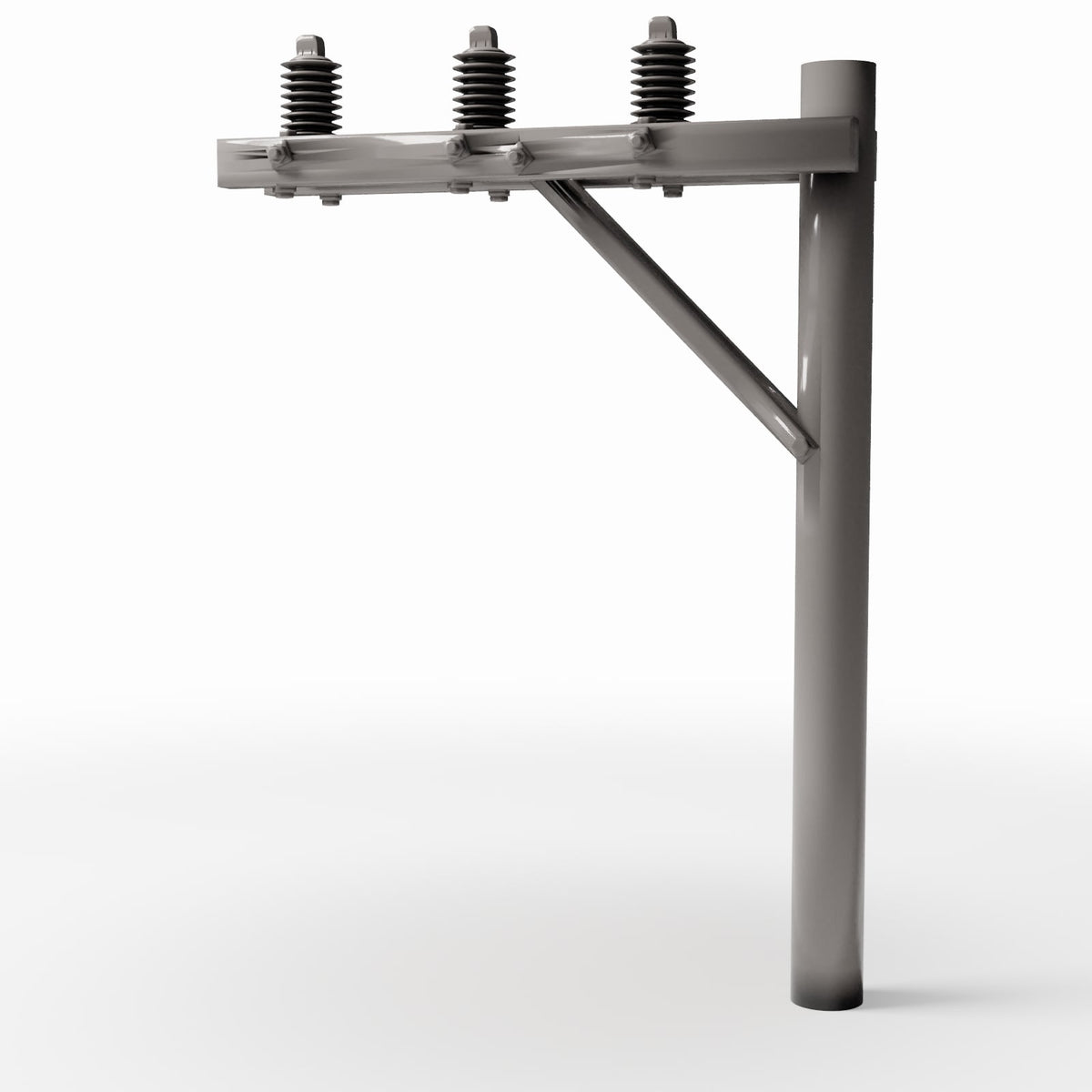 Photo produit pour diorama et modélisme 0 : Infrastructure de diorama : poteau électrique avec 3 isolateurs (Ref. 933D)