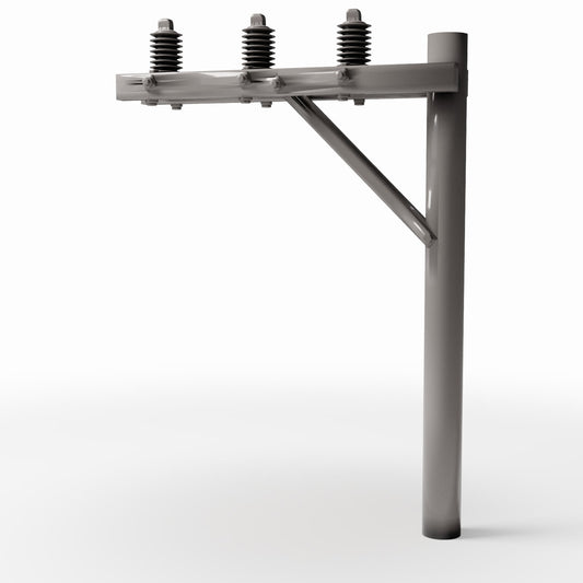 Photo produit pour diorama et modélisme 0 : Infrastructure de diorama : poteau électrique avec 3 isolateurs (Ref. 933D)