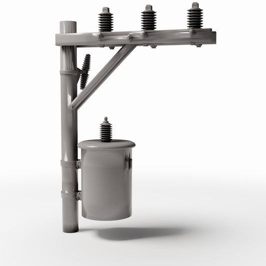 Photo produit pour diorama et modélisme 0 : Infrastructure de diorama : poteau électrique en béton avec transformateur (Ref. 934D)