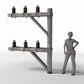 Photo produit pour diorama et modélisme 1 : Infrastructure de diorama : poteau électrique en béton avec 8 isolateurs (Ref. 936D)