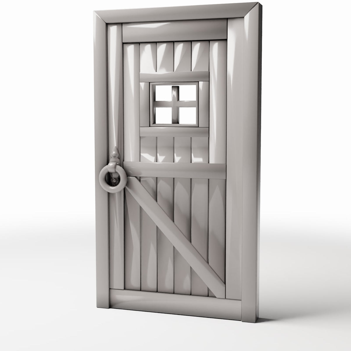 Photo produit pour diorama et modélisme 0 : Bâtiment de diorama : porte rustique en bois avec fenêtre (Ref. 964D)
