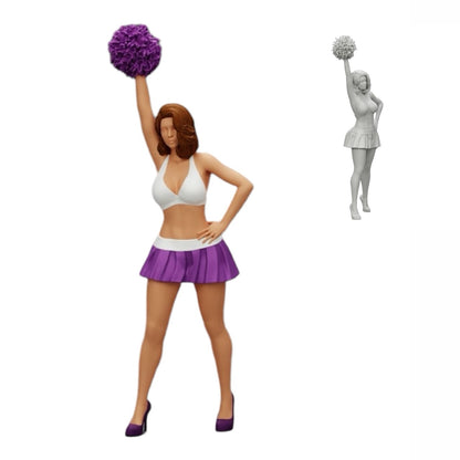 Photo de produit de diorama : Jeune fille/ Cheerleader avec des pompons en train d'encourager (Réf n° A3)
