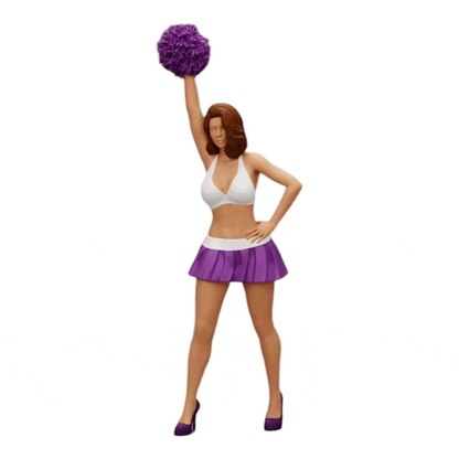 Photo de produit de diorama : Jeune fille/ Cheerleader avec des pompons en train d'encourager (Réf n° A3)
