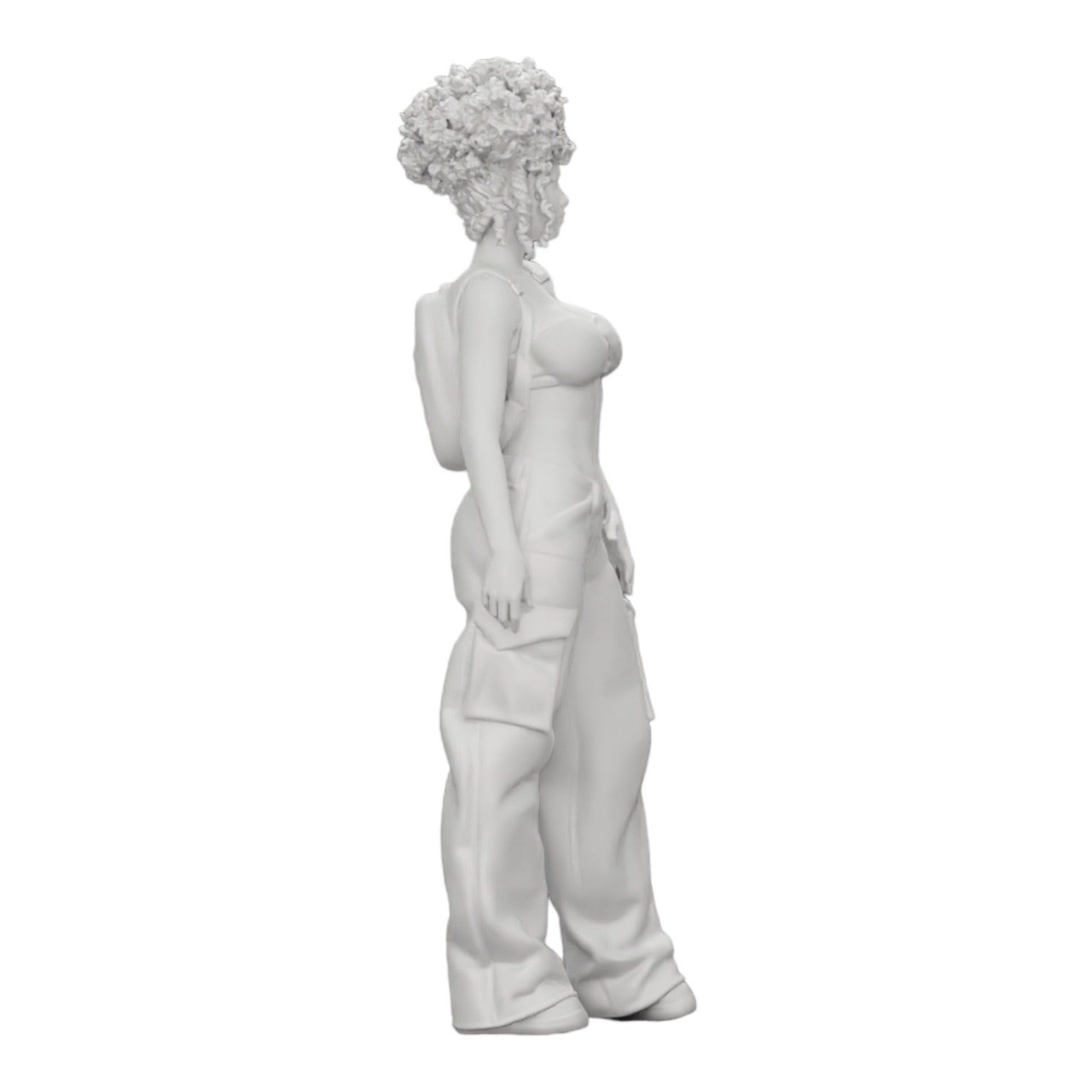 Photo de produit de modélisme diorama 0 : Femme style hip-hop avec soutien-gorge et mini-sac à dos avec cheveux bouclés (Réf. n° A15)