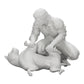 Photo de produit de modélisme diorama 0 : Un homme à genoux caresse son chien couché (Réf n° A20)